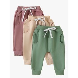 Baby Toddler Sweat Fleece‎ Jogger Pants 3-Pack Pull On Knit Classic Fit  Pants
